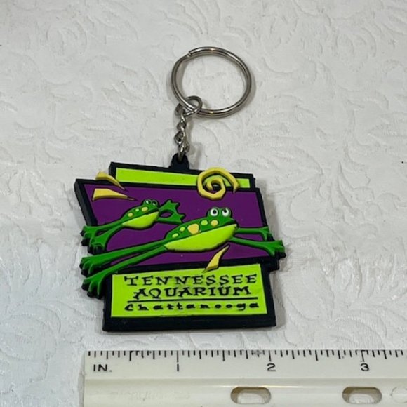 VTG Tennessee Aquarium Chattanooga Key Chain Ring Tether Loop Holder Frogs - Picture 3 of 4